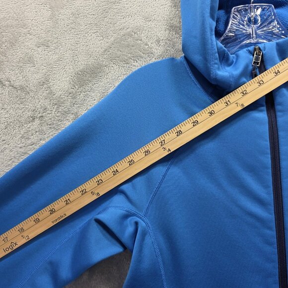 Patagonia Hoodie Jacket Womens Medium Blue Polartec Power Stretch Zip Fleece - Picture 10 of 11